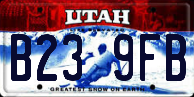 UT license plate B239FB