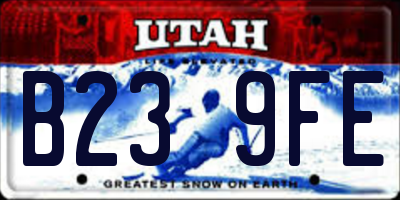 UT license plate B239FE