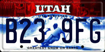 UT license plate B239FG