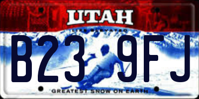 UT license plate B239FJ