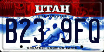 UT license plate B239FQ