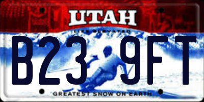 UT license plate B239FT