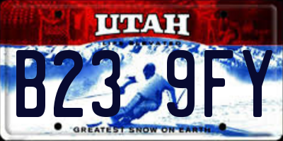 UT license plate B239FY