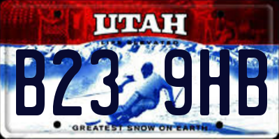 UT license plate B239HB