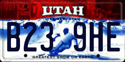 UT license plate B239HE