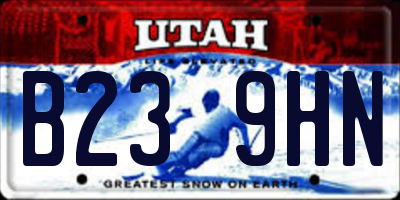 UT license plate B239HN