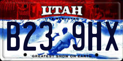 UT license plate B239HX