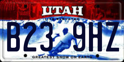 UT license plate B239HZ