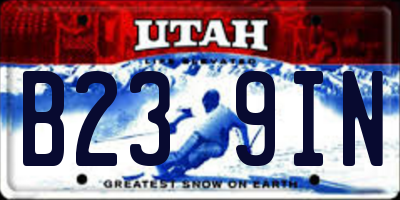 UT license plate B239IN