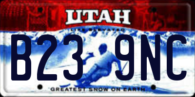 UT license plate B239NC