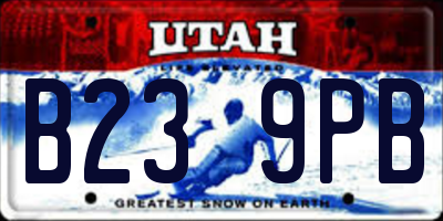 UT license plate B239PB