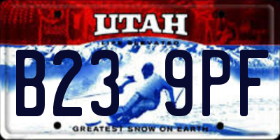 UT license plate B239PF