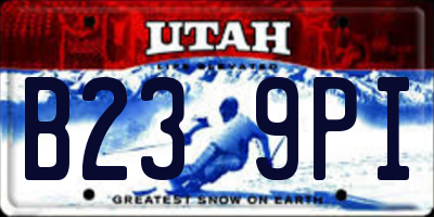 UT license plate B239PI