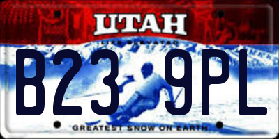 UT license plate B239PL