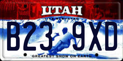 UT license plate B239XD