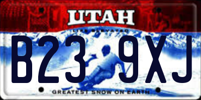 UT license plate B239XJ