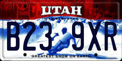 UT license plate B239XR