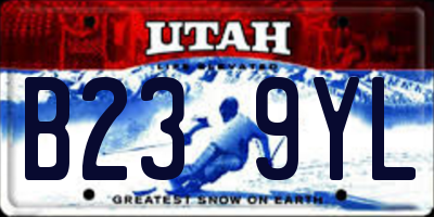 UT license plate B239YL