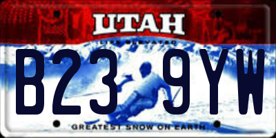 UT license plate B239YW