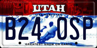 UT license plate B240SP