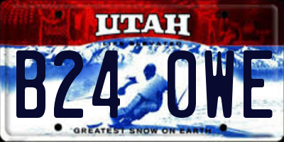 UT license plate B240WE