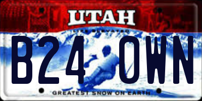 UT license plate B240WN