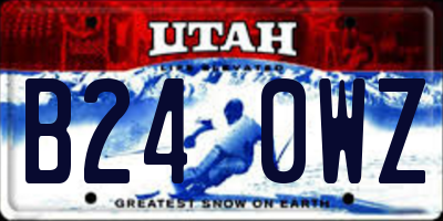 UT license plate B240WZ