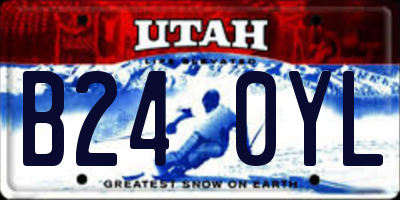 UT license plate B240YL