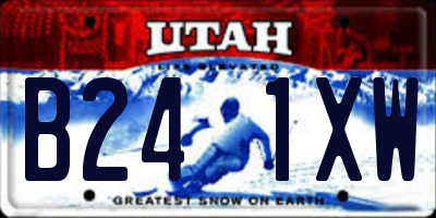 UT license plate B241XW