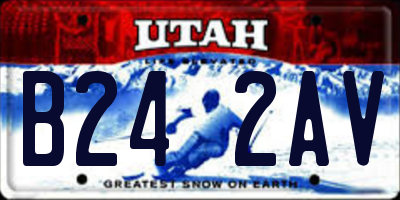 UT license plate B242AV