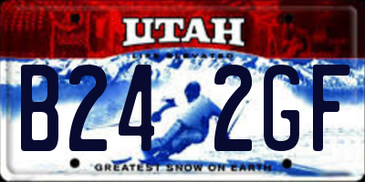 UT license plate B242GF