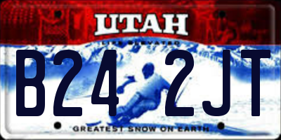 UT license plate B242JT