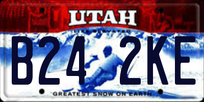 UT license plate B242KE