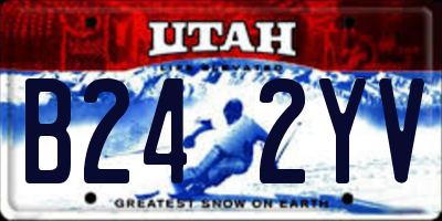 UT license plate B242YV