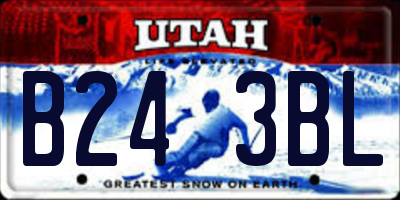 UT license plate B243BL