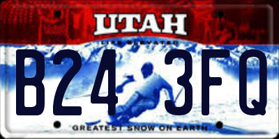 UT license plate B243FQ