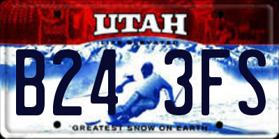 UT license plate B243FS