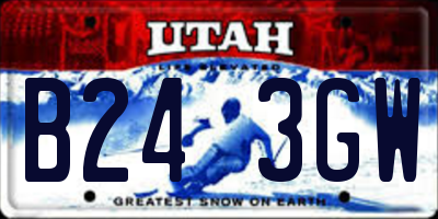 UT license plate B243GW