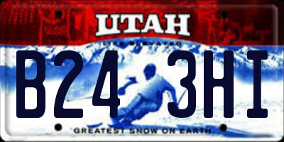 UT license plate B243HI