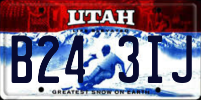 UT license plate B243IJ