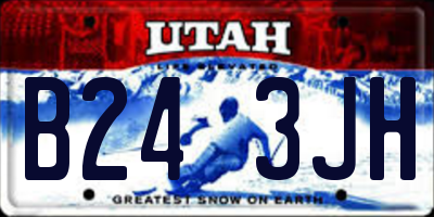 UT license plate B243JH