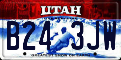 UT license plate B243JW