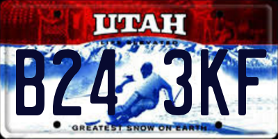 UT license plate B243KF