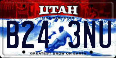 UT license plate B243NU