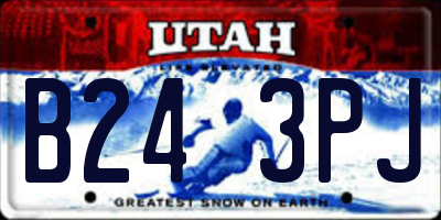 UT license plate B243PJ