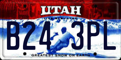UT license plate B243PL