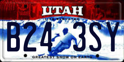 UT license plate B243SY