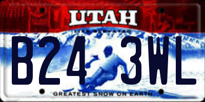 UT license plate B243WL