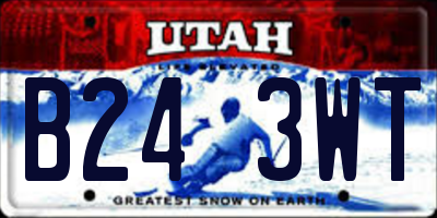 UT license plate B243WT