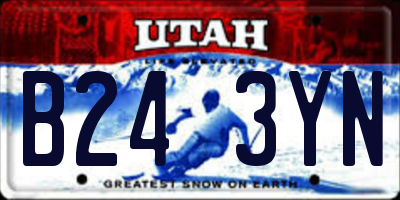 UT license plate B243YN